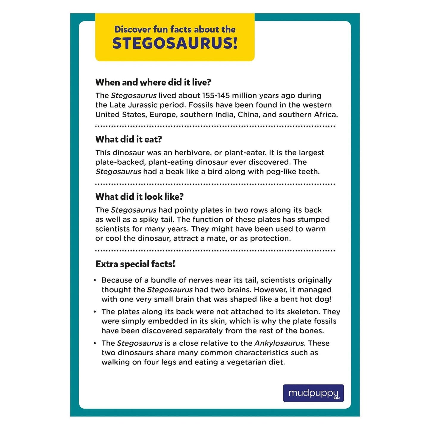 Stegosaurus Mini Puzzle