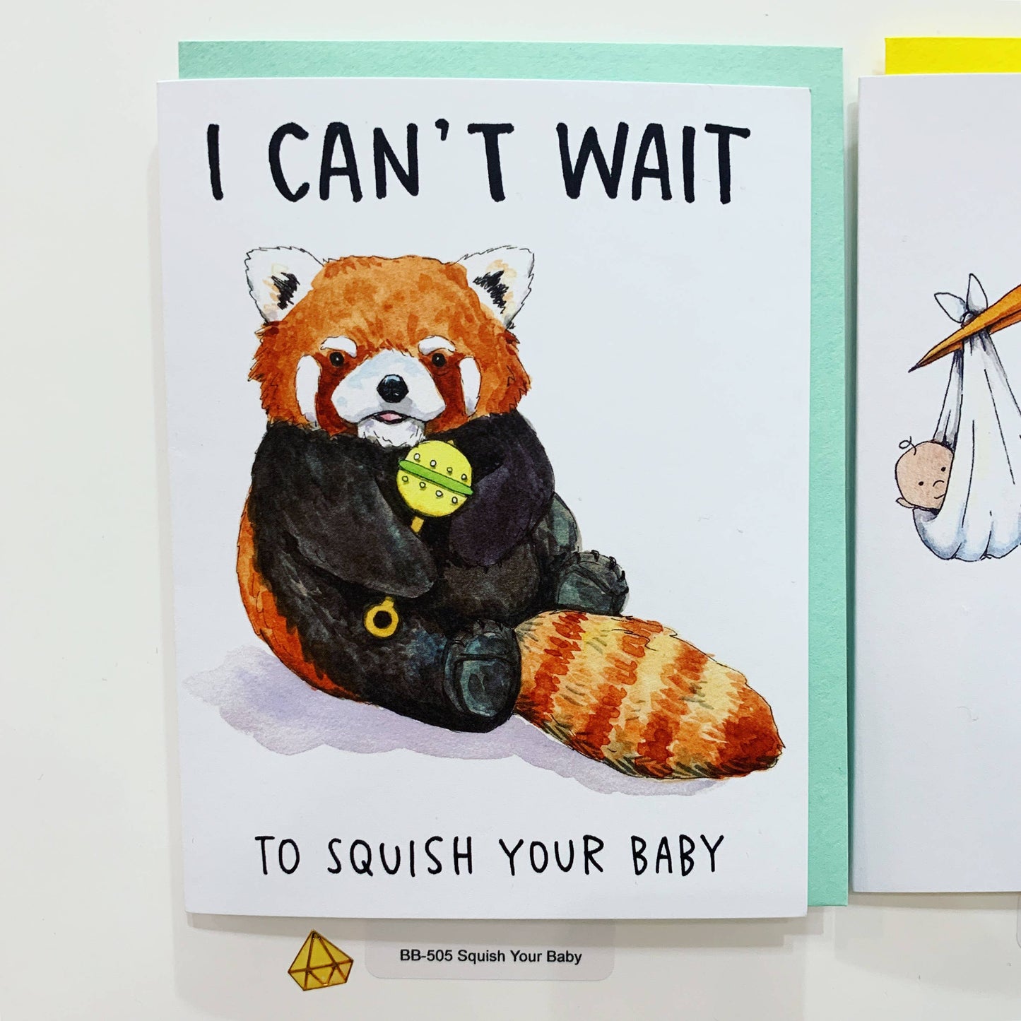 Squish Your Baby Red Panda New Baby Card