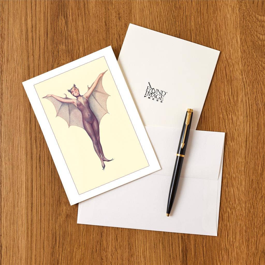 Greeting Card DM-07 Girl in Bat Suit