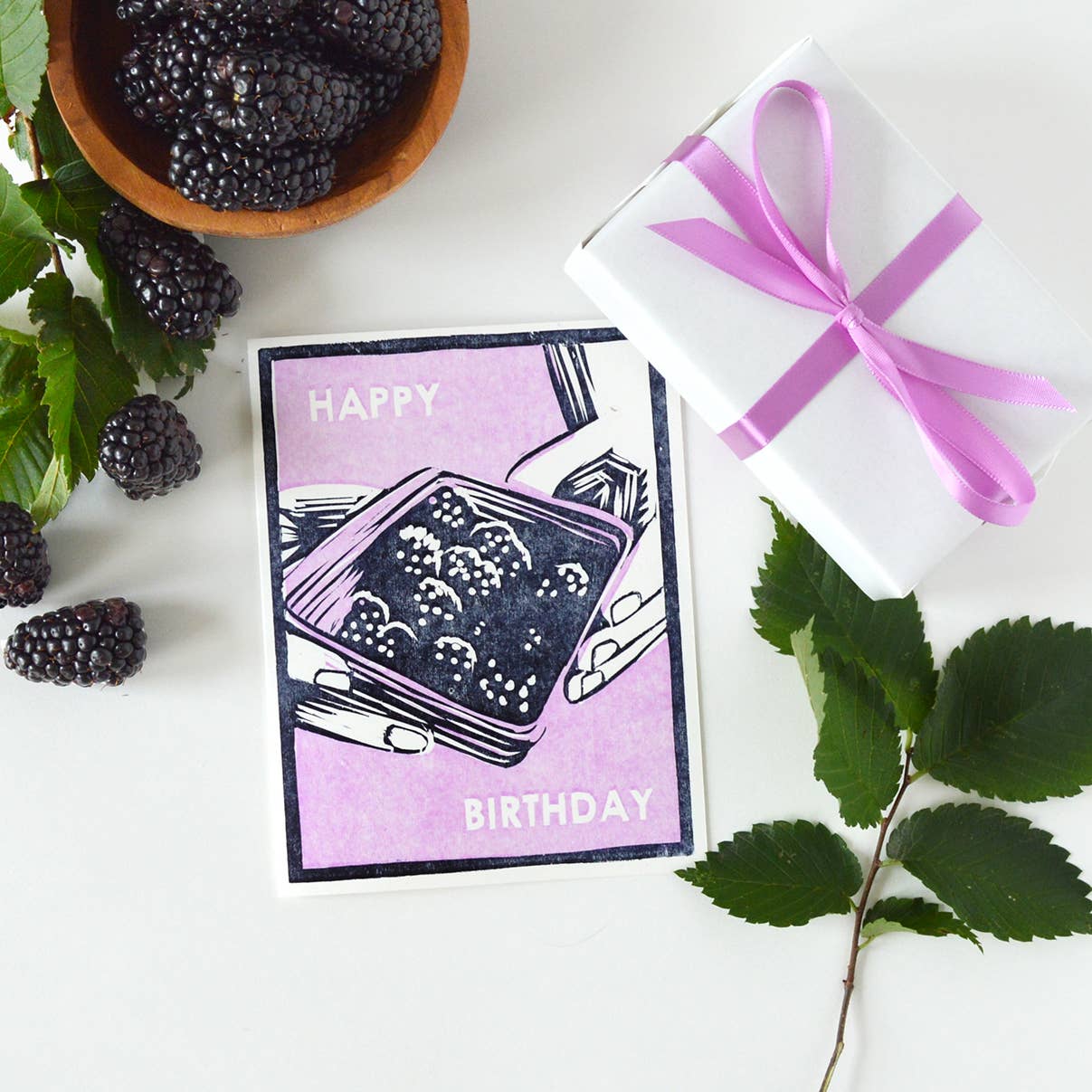 Blackberries For Your Birthday Card