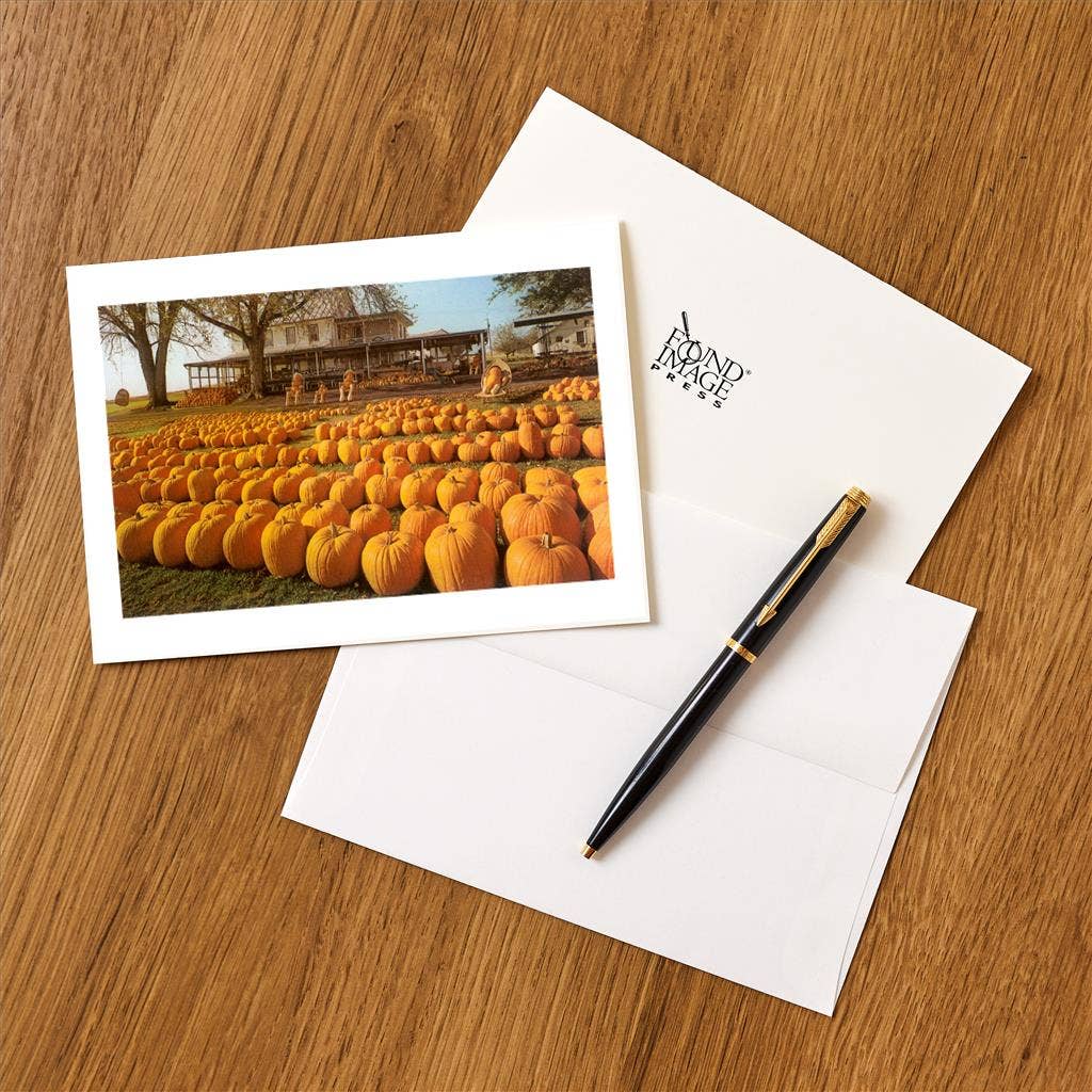 Greeting Card FR-129 Rows of Pumpkins at Homestead