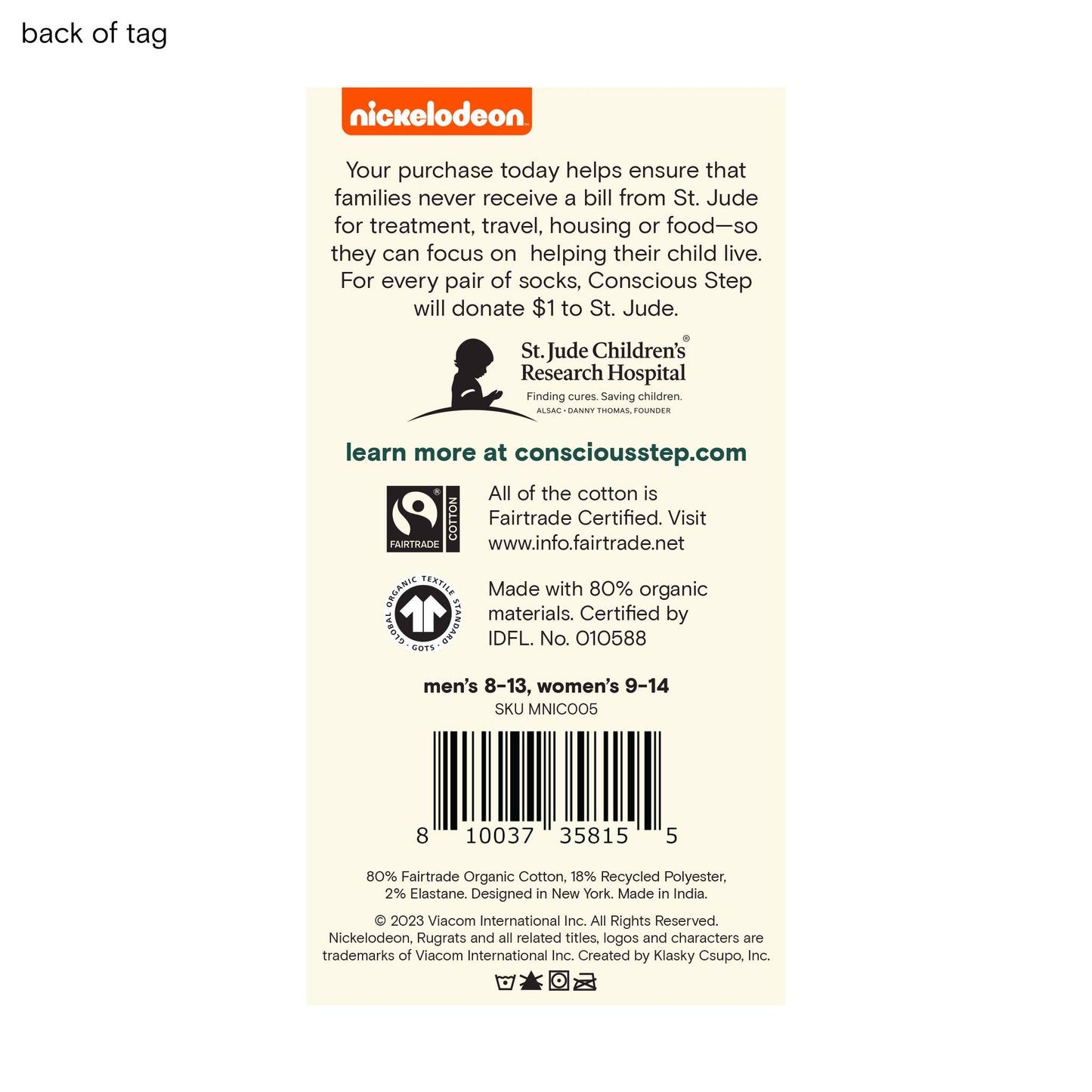 Rugrats Socks that Find a Cure (Orange Tommy Pickles)