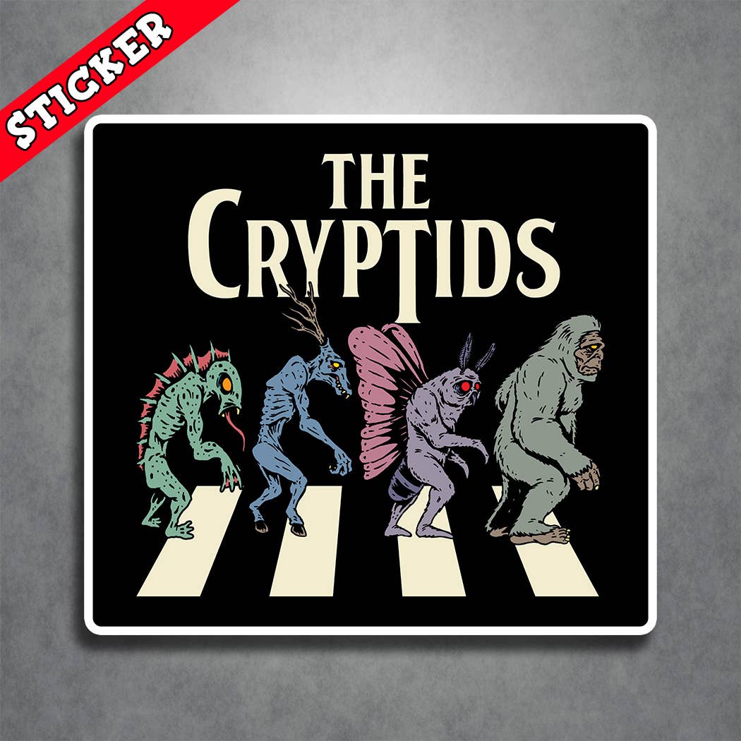 The Cryptids Stickers Abbey Road Bigfoot Mothman Chupacabra