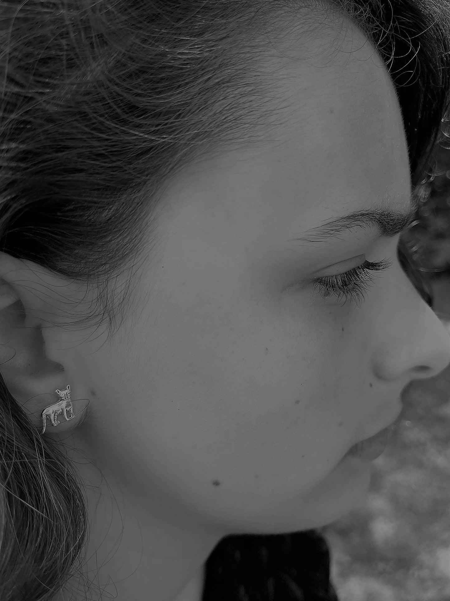 Cat Earrings - gold Natural History