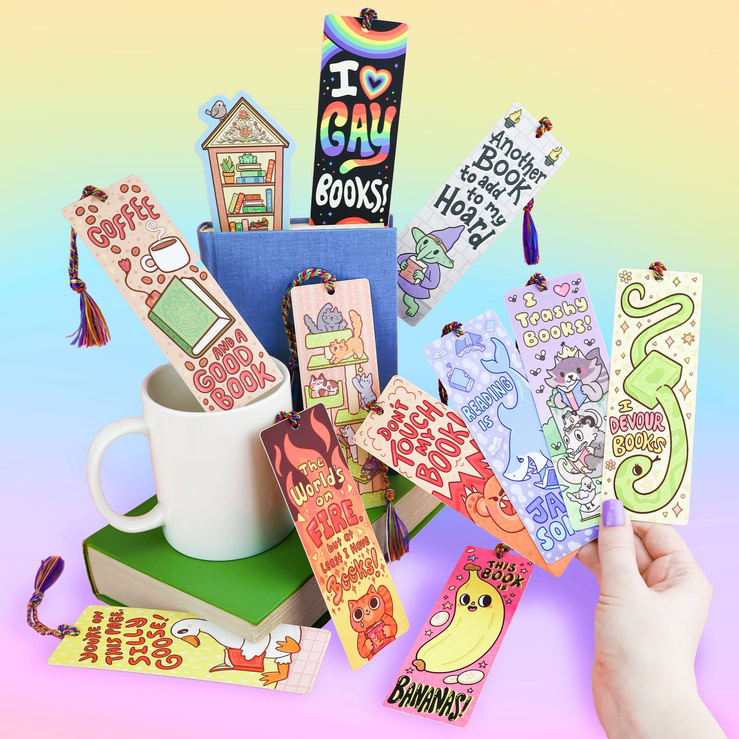 Reading is Jawsome, Shark, Bookish, Bookmark with Tassel