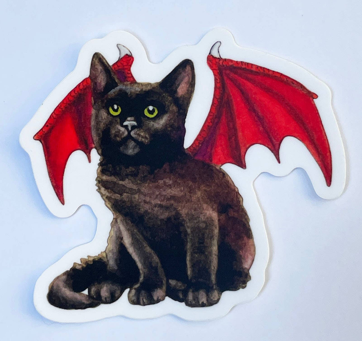 Dragon Kitten Red Wings Vinyl STICKER