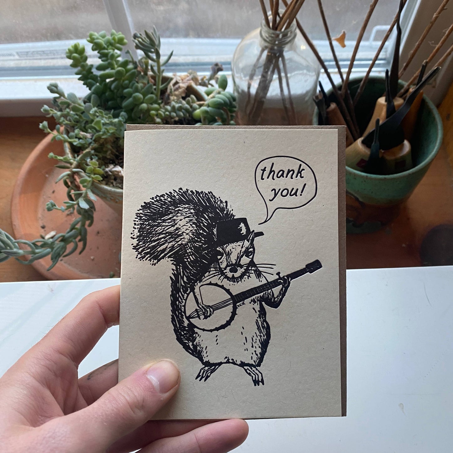 Thanks Squirrel Banjo Card