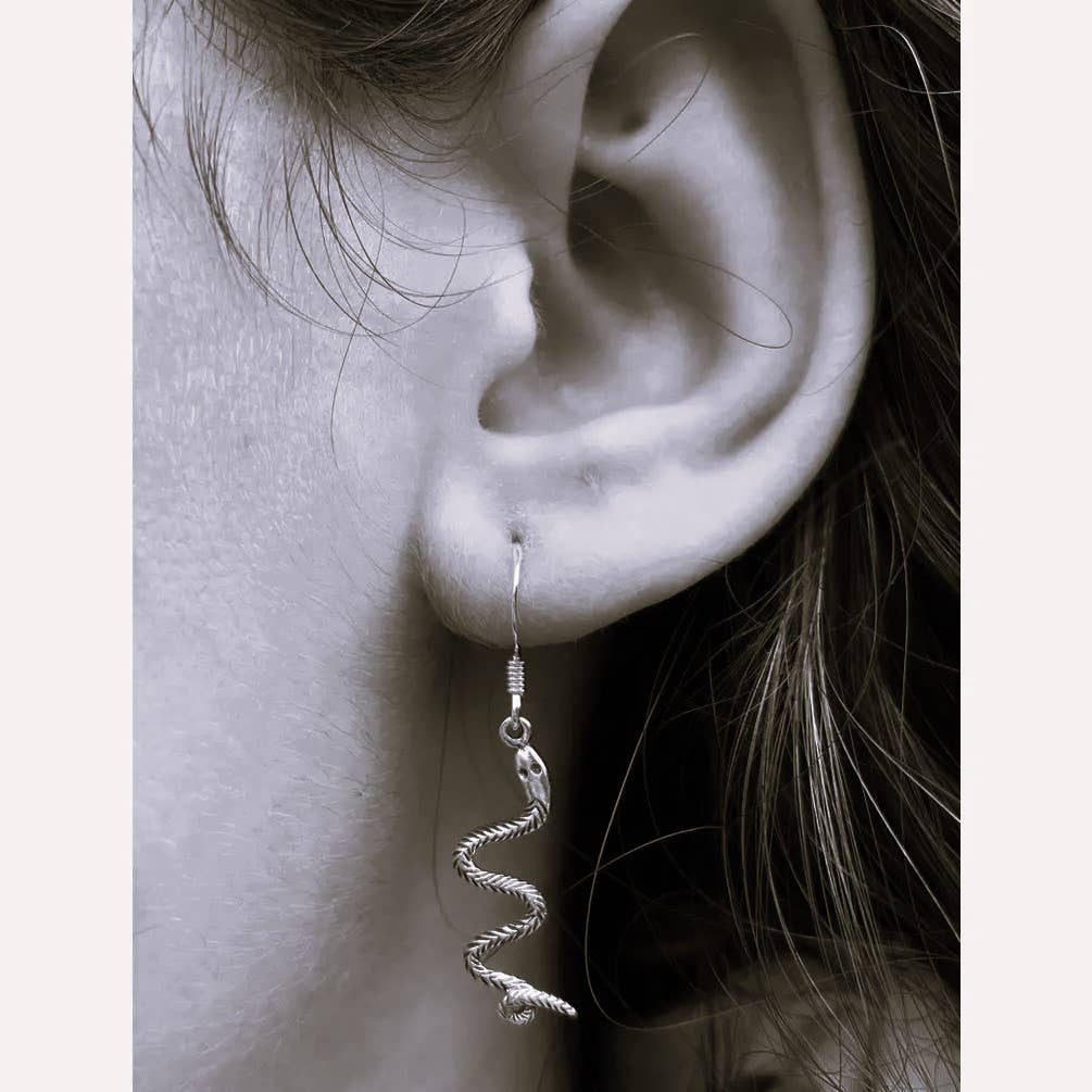 Snake Earrings french wire - gold Natural History