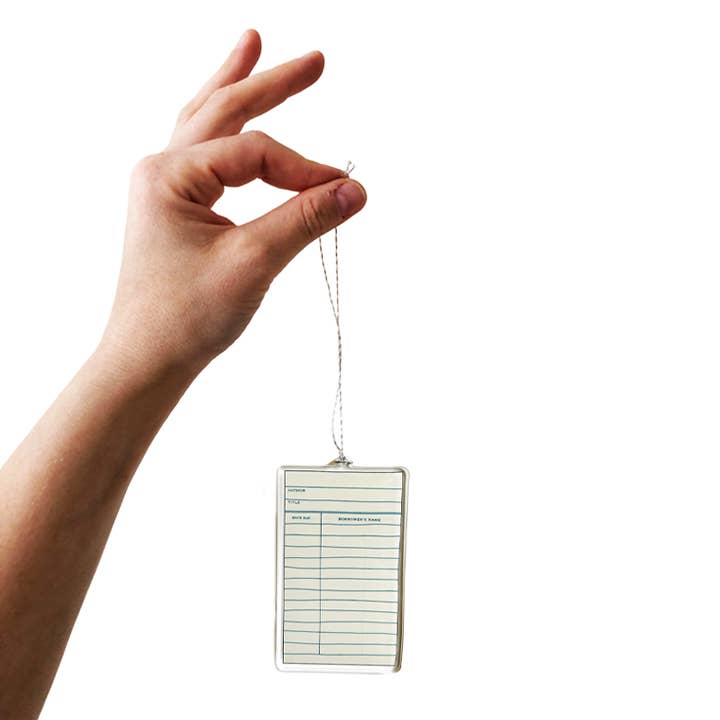 Library Book Check Out Christmas Ornament