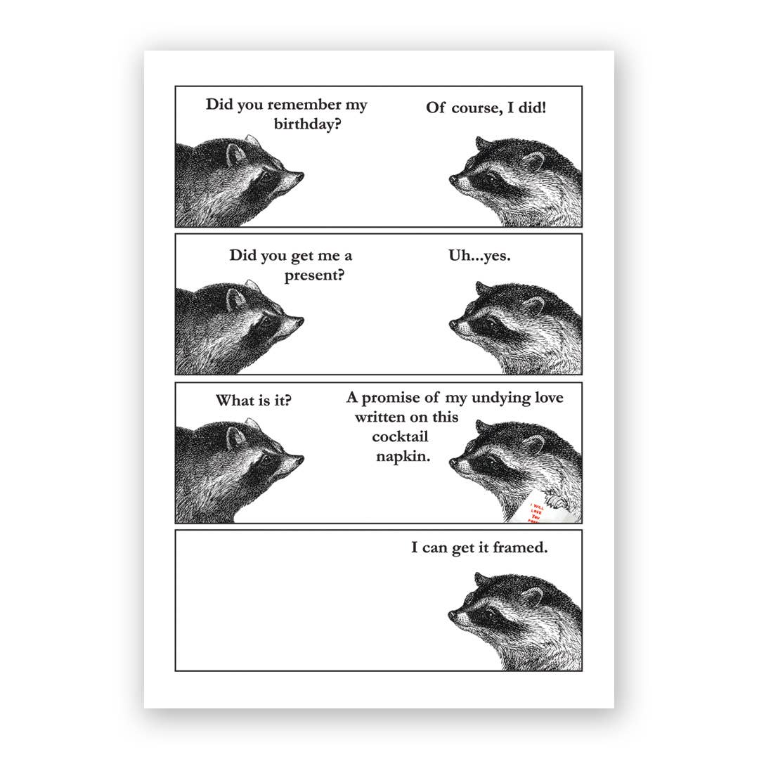 Raccoon Birthday Greeting Card