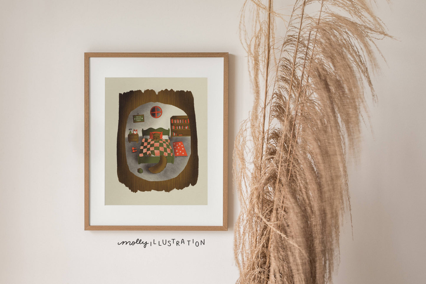 Cosy Squirrel Cute Art Print Wall Nursery Decor