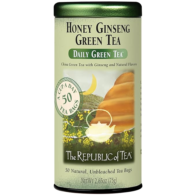 The Republic of Tea, Honey Ginseng Green, Tea Bags, 50 ct