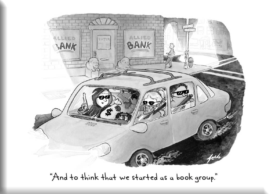 Group Book Heist - Nelson Line Cartoon Magnet