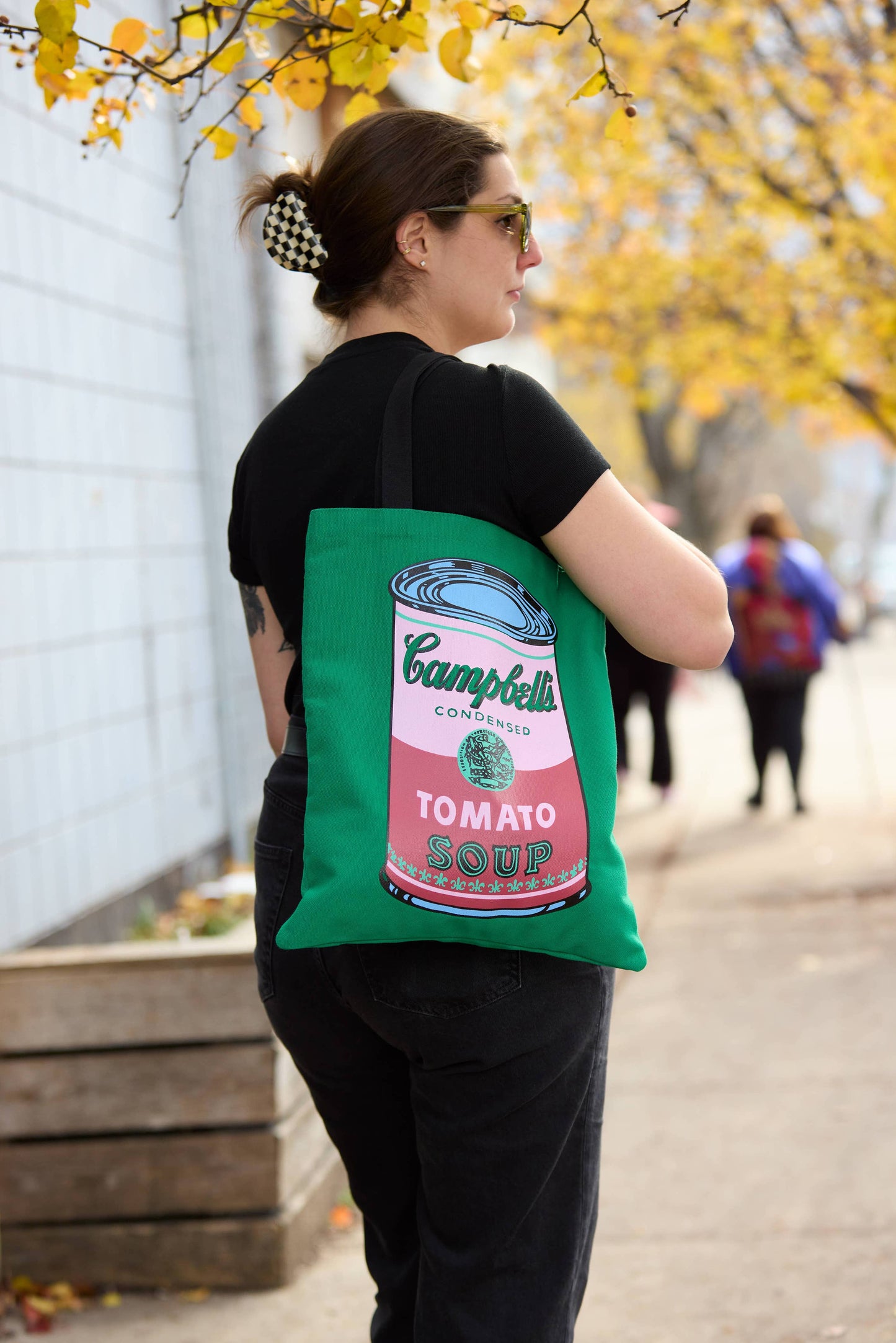 Warhol Soup Can Canvas Tote Bag - Green