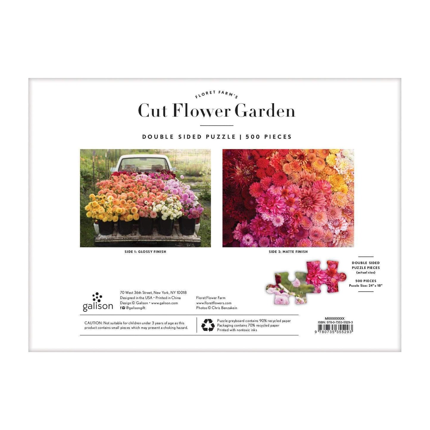 Floret Farm's Cut Flower 500 Piece Double-Sided Puzzle