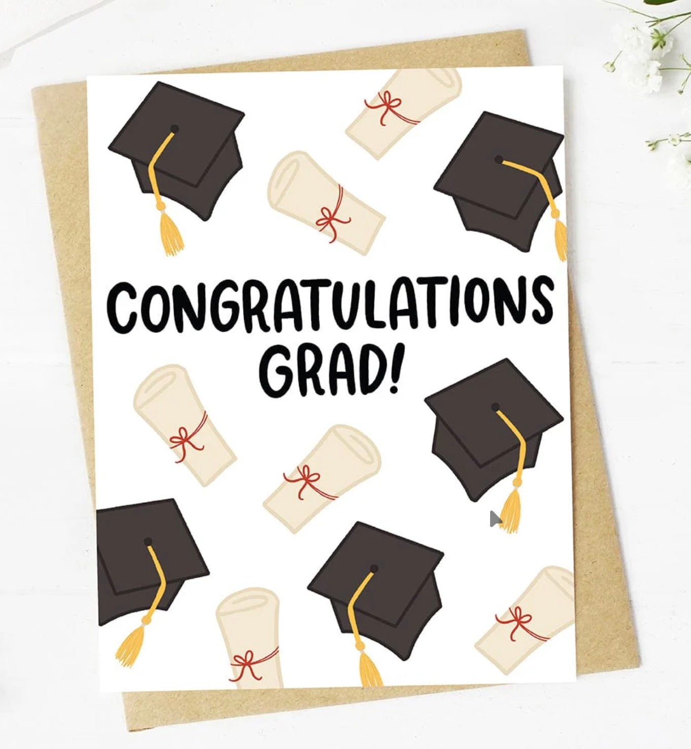 Graduation Cap and Diploma Greeting Card