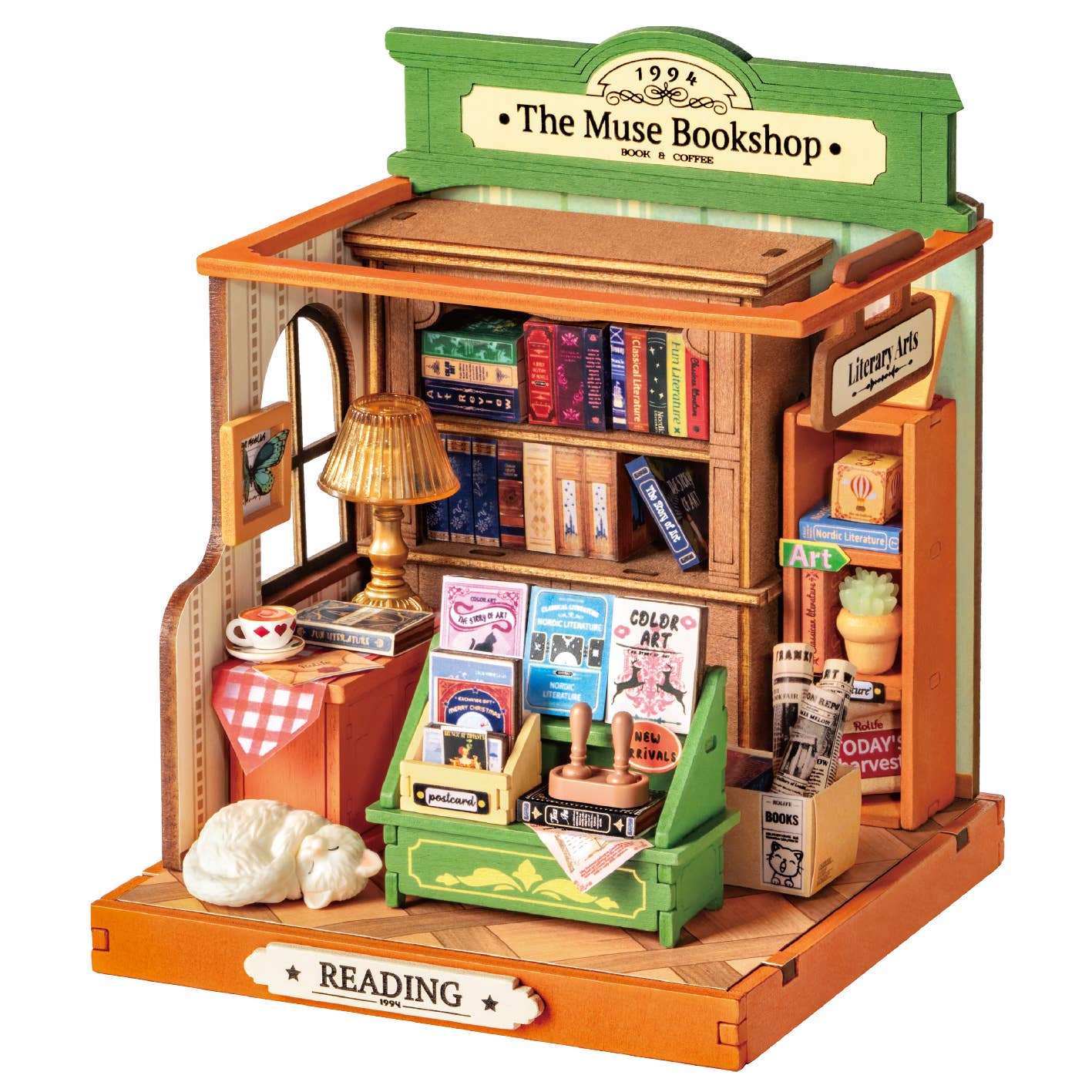 Rolife The Muse Bookshop DIY Miniature House Kit – Woolly Bear