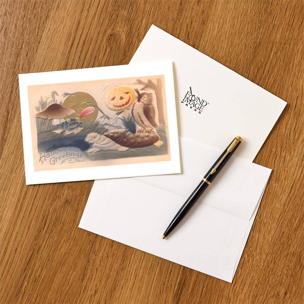 Greeting Card HW-252 Owl and Cricket on Tortoise