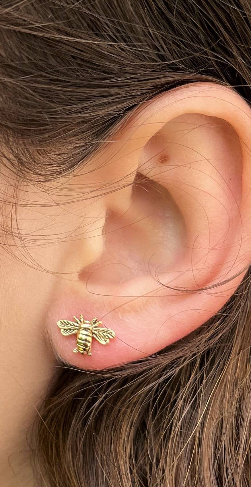 Bee Stud Earrings Gold Natural History