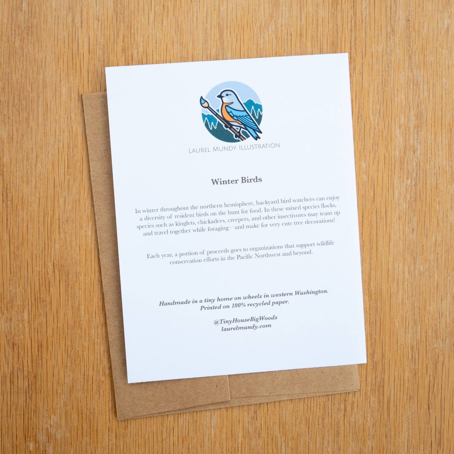 Winter Birds Greeting Card 100% Recycled Paper