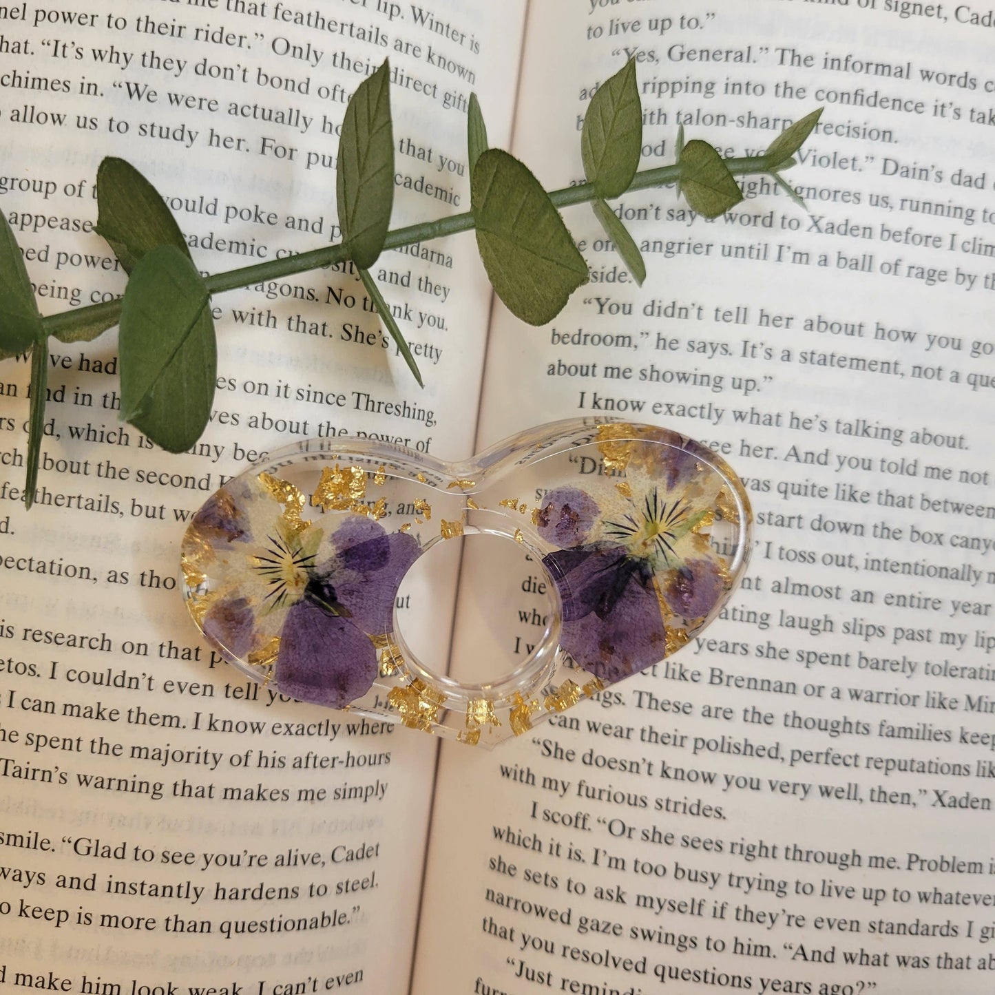 Floral Book Page Holder (Gold and Purple)