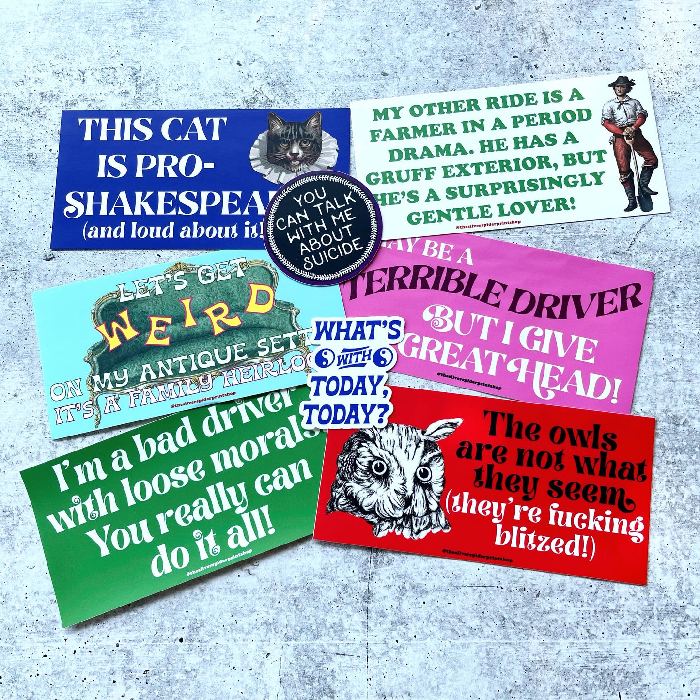 Cat is Pro Shakespeare & loud about it Funny bumper sticker