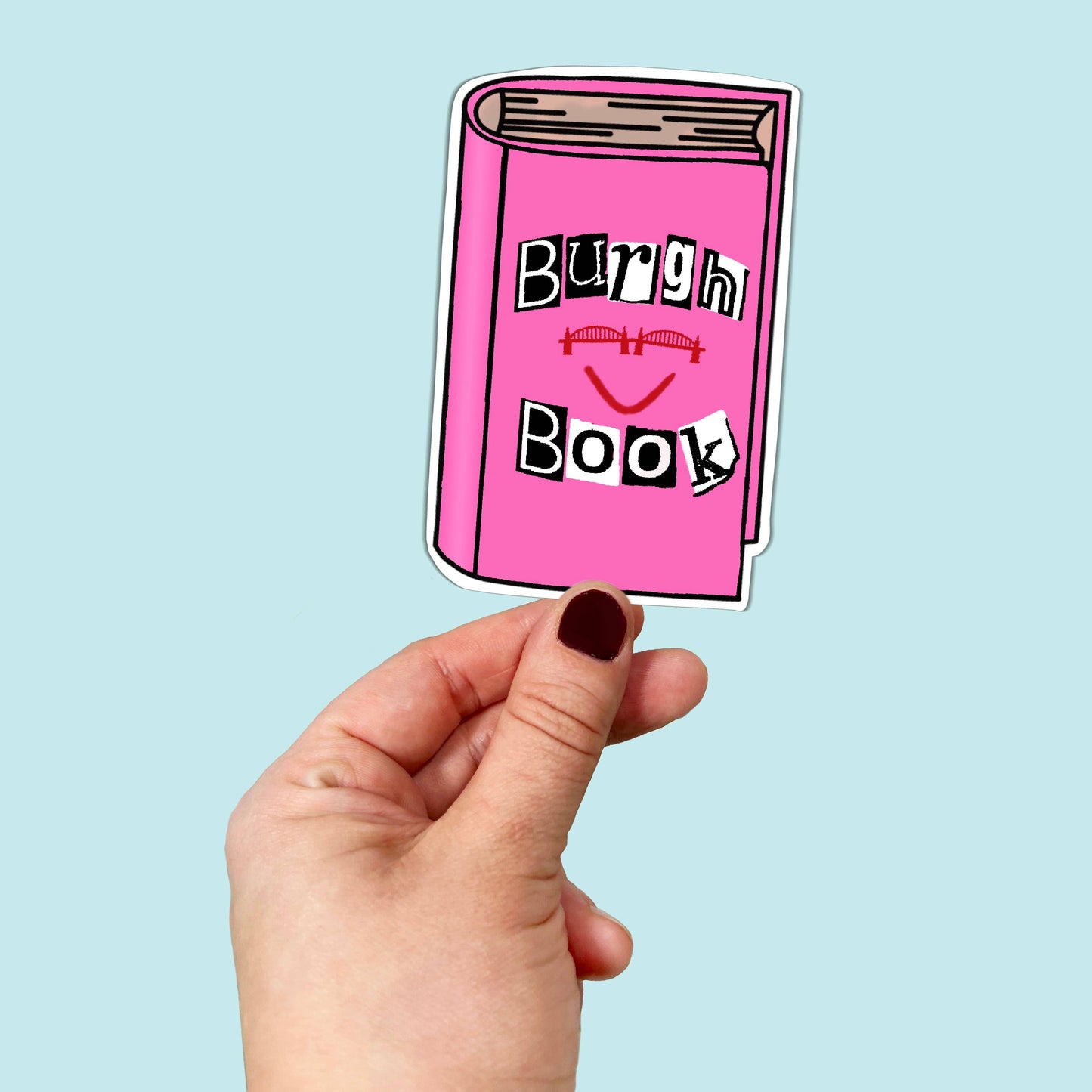 Waterproof Vinyl Pittsburgh Burgh Book Sticker