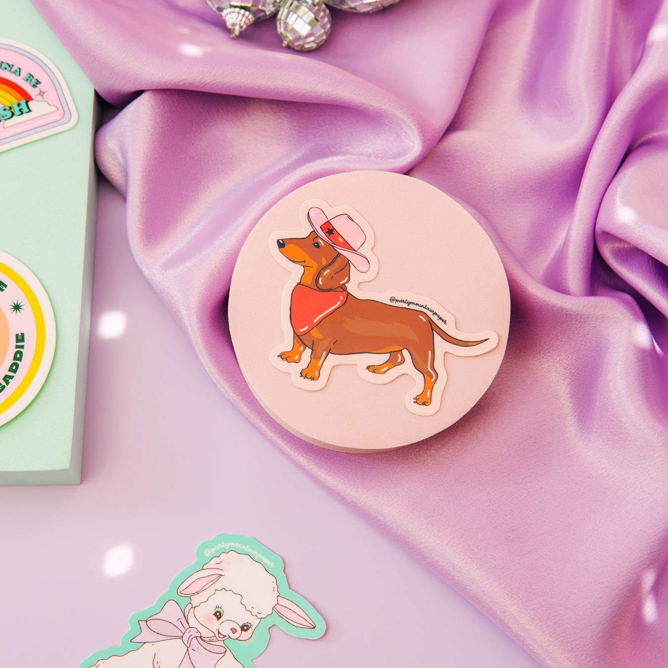 Weenie Dog Cowboy Sticker