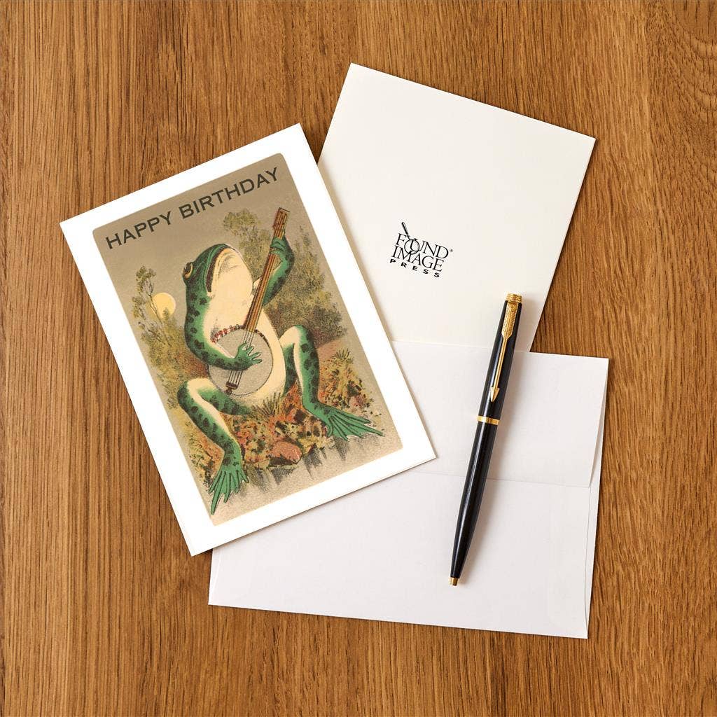 Greeting Card HB-136 Happy Birthday, Frog with Banjo