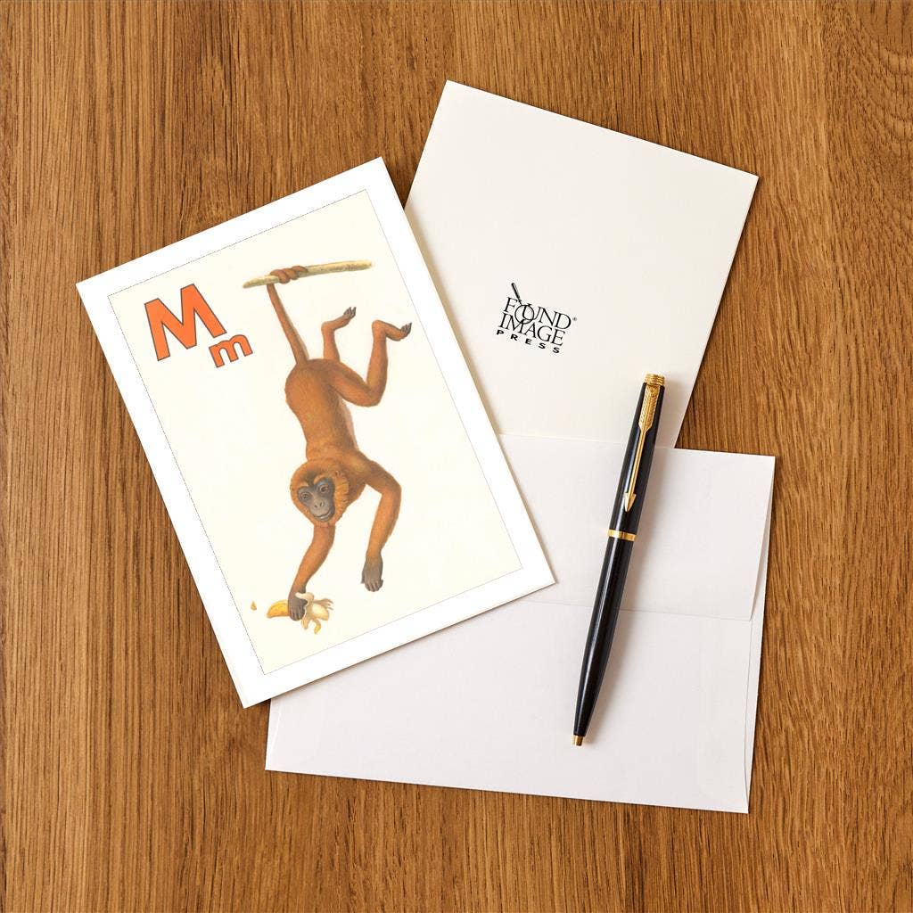 Greeting Card KF-963 M is for Monkey