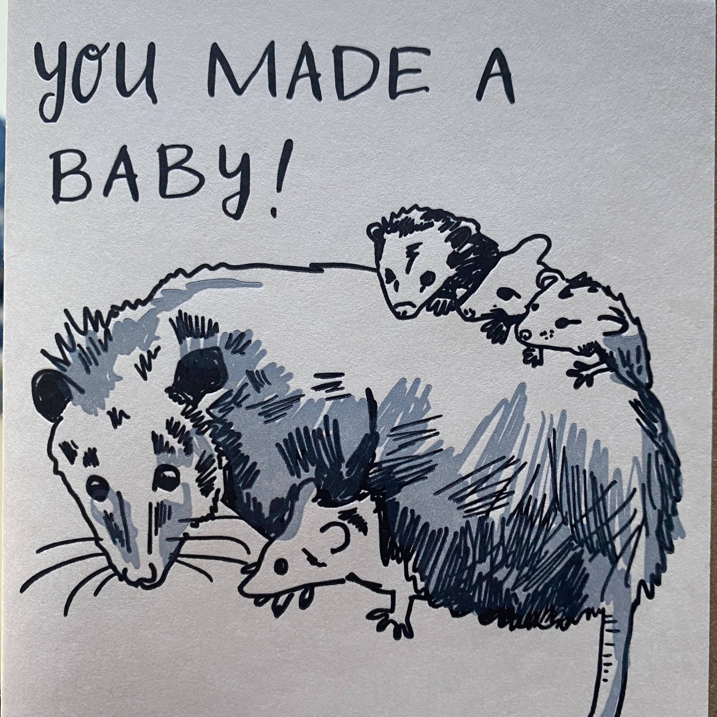 Possum Baby Card