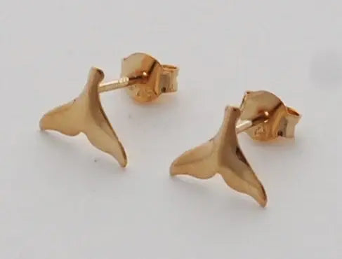 Whale Tail Studs - gold Natural History