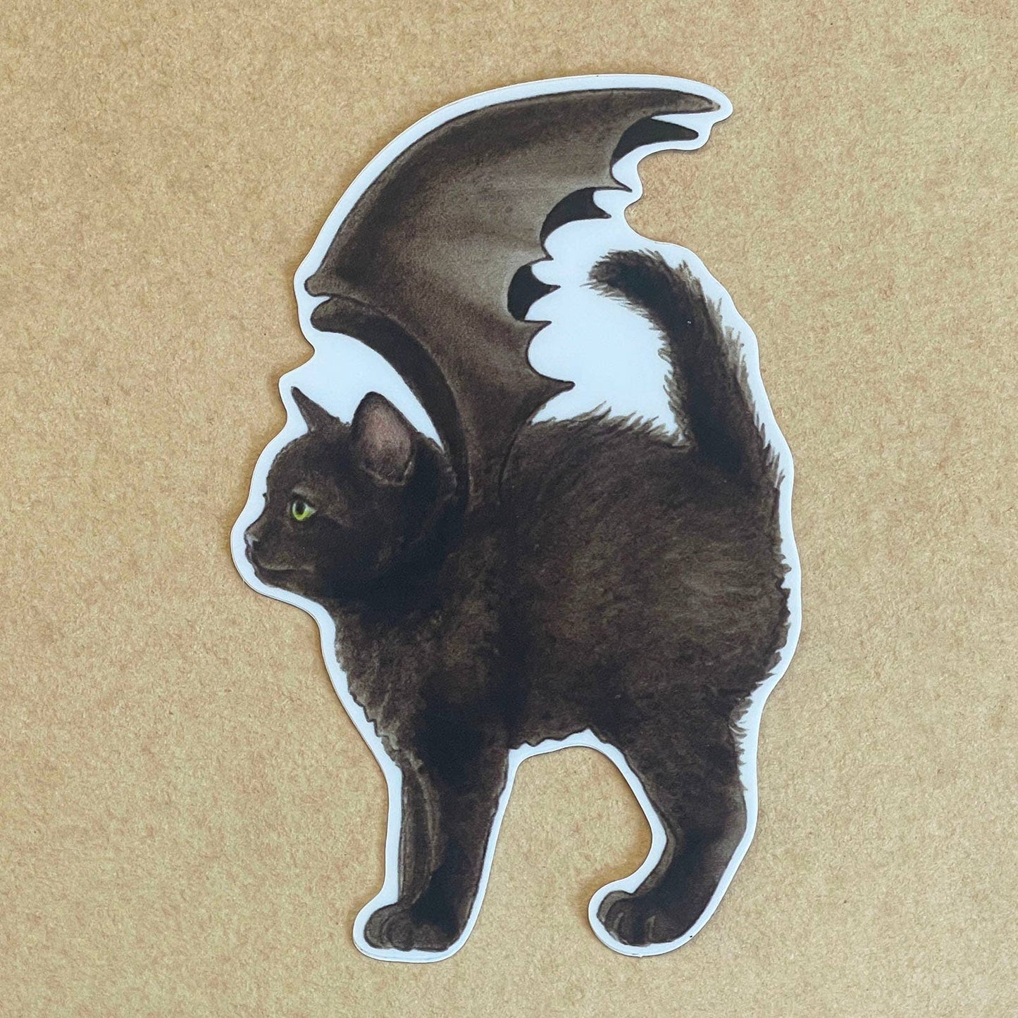 Wings Up Bat Kitten Vinyl STICKER  