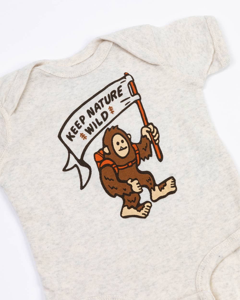 Happy Camper Squatch Baby Bodysuit | Natural