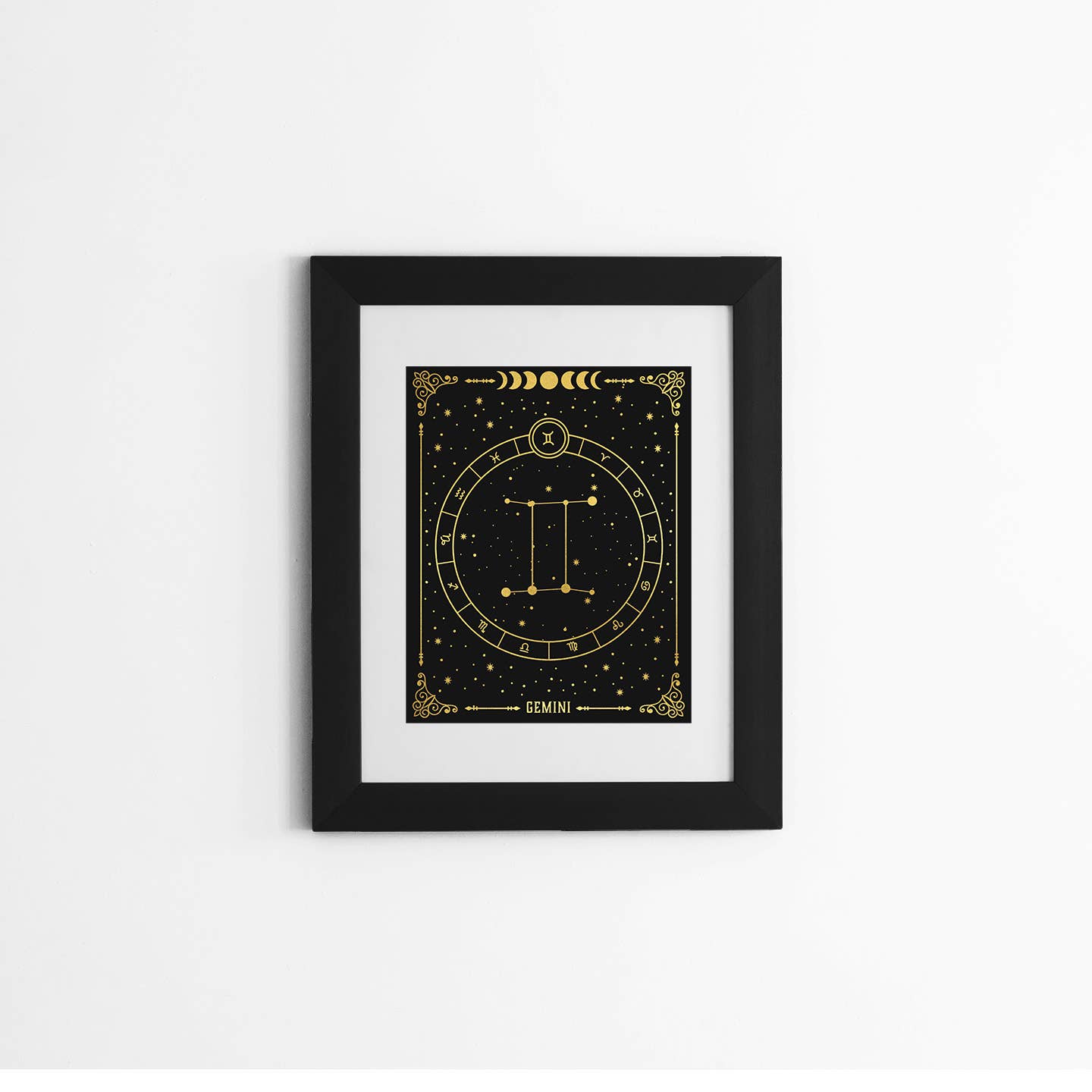 Gemini Zodiac Gold Foil Print