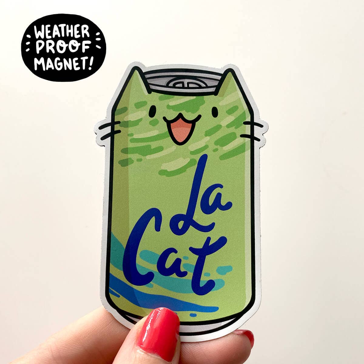 La Cat Lime Weatherproof Magnet