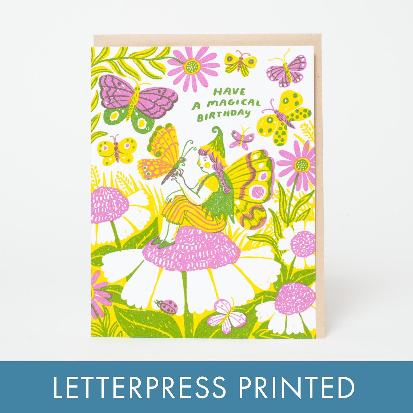 Magical Birthday Fairy Letterpress Greeting Card by Phoebe Wahl