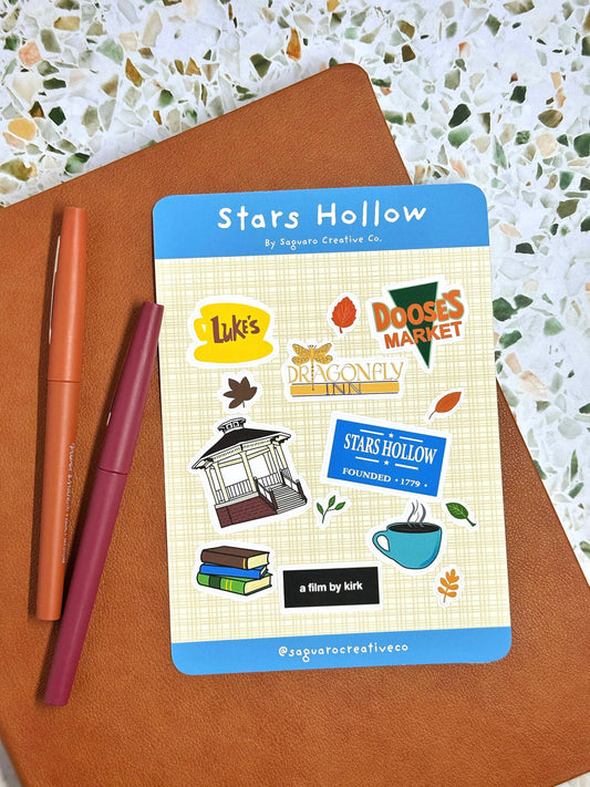 Stars Hollow Sticker Sheet / Sticker Sheet for Planner, Jour