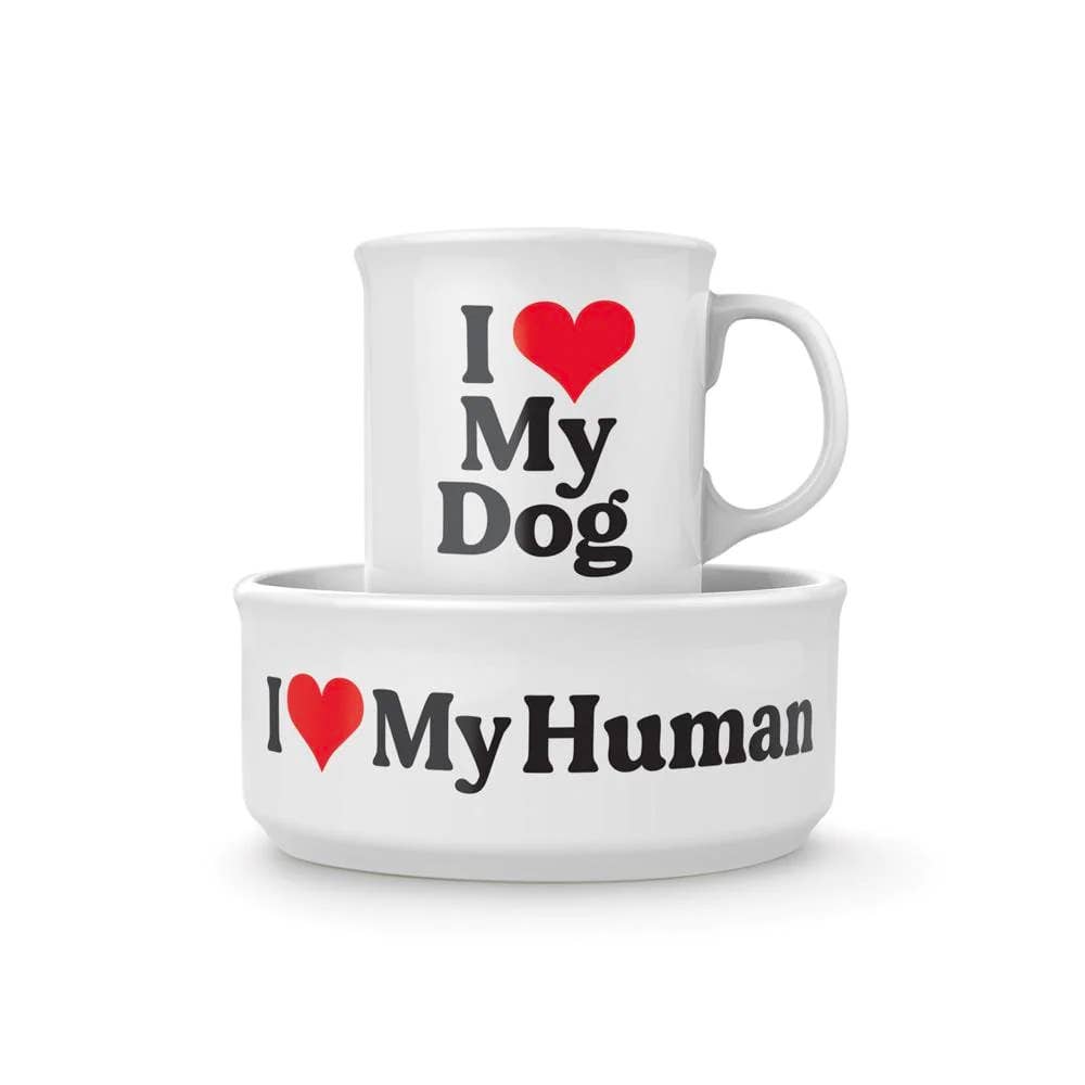 Howligans - Mug + Dog Bowl - Heart Dog