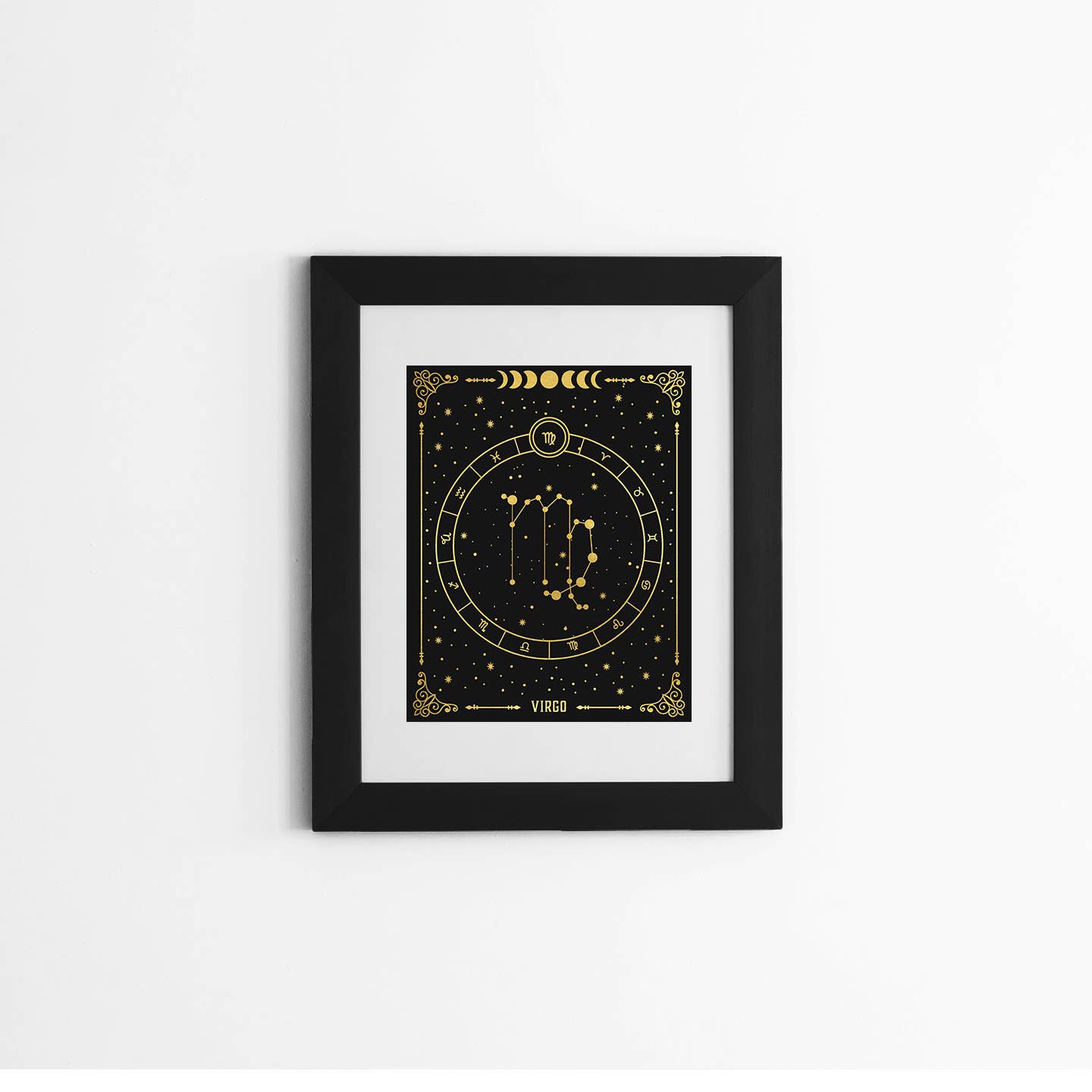 Virgo Zodiac Gold Foil Print