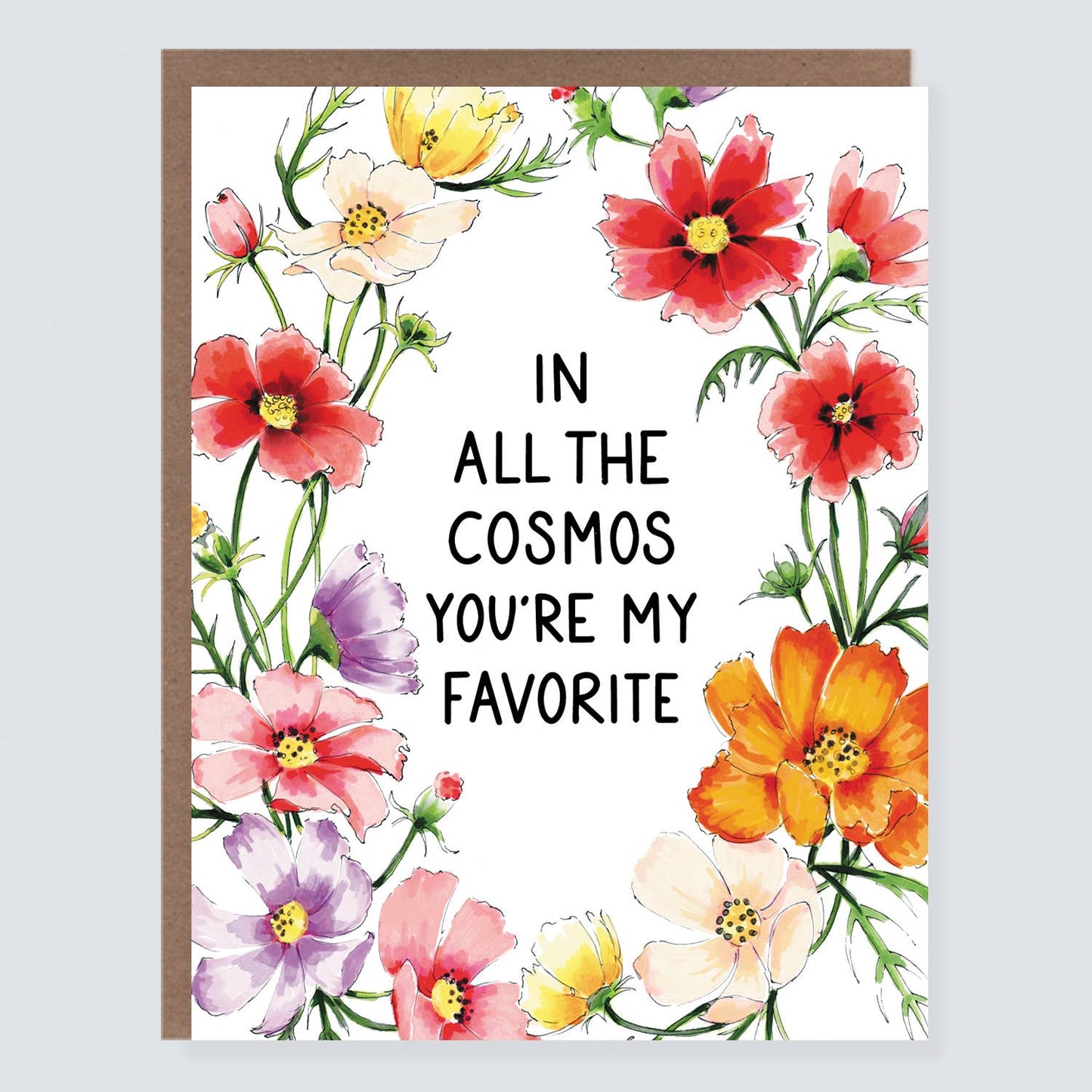 In All The Cosmos | Punny Floral Encouragement Card