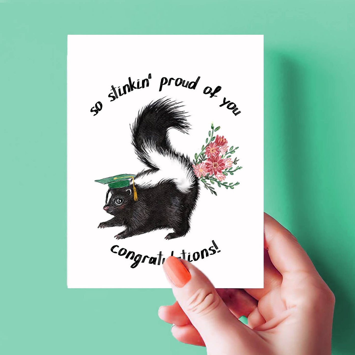 Stinky Proud Skunk - Funny Graduation Card