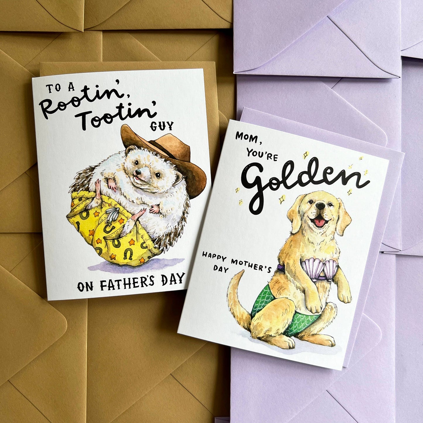 Rootin' Tootin' Guy Cowboy Hedgehog Father's Day Card