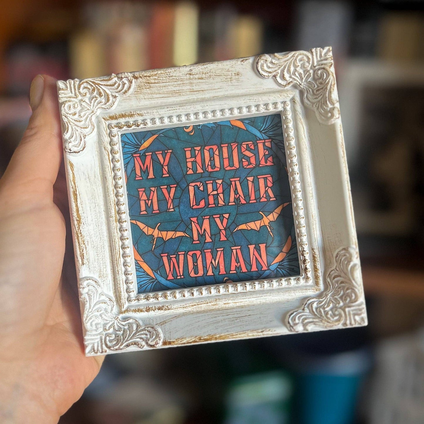 Fourth Wing Book Shelf Decor Book Nook Art Print Book Lover — My House My Chair My Woman