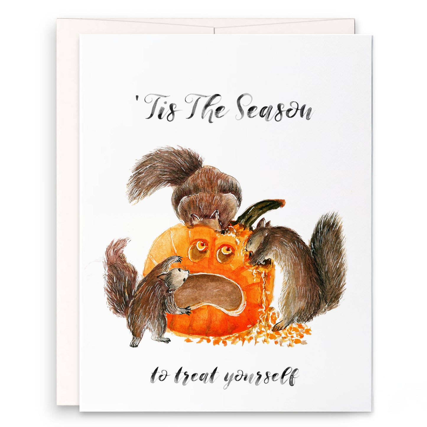 Squirrels Fest Pumpkin - Funny Halloween Card