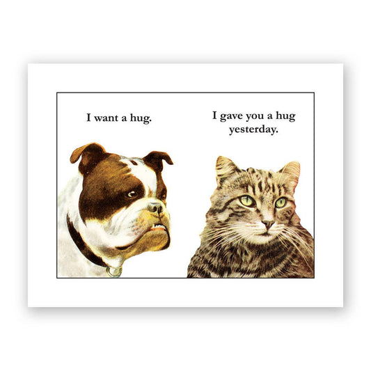 Bulldog Hug Greeting Card