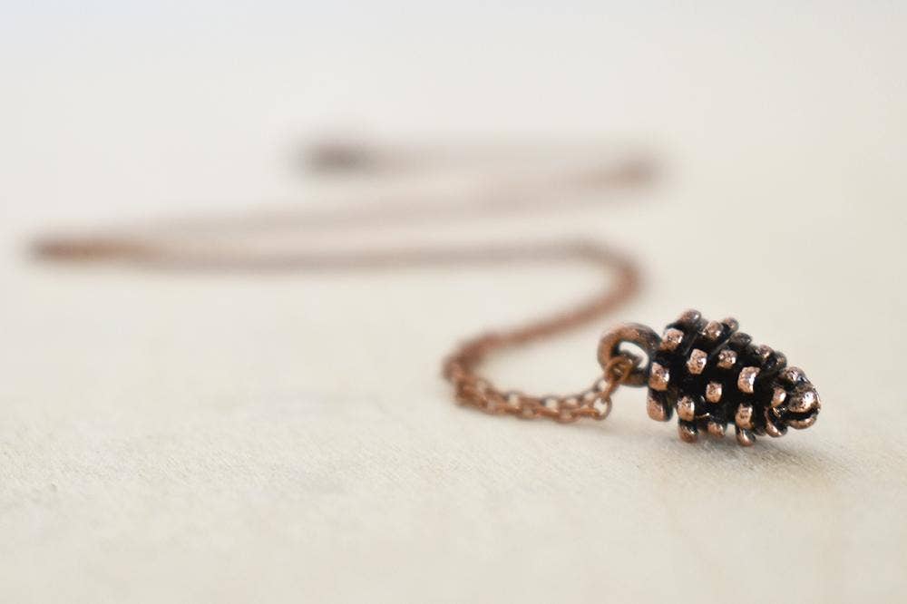 18" Copper Pine Cone Necklace