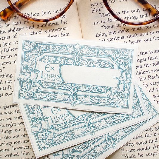 Teal Scroll Bookplates