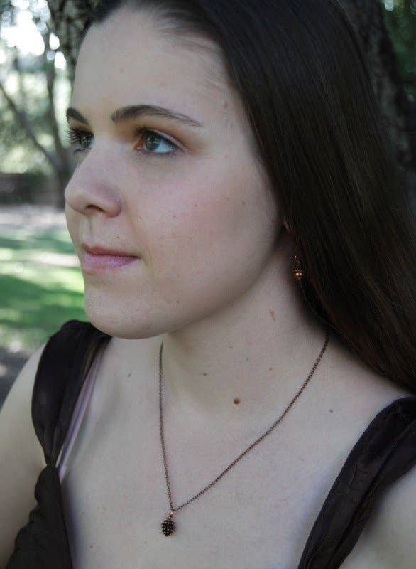 18" Copper Pine Cone Necklace