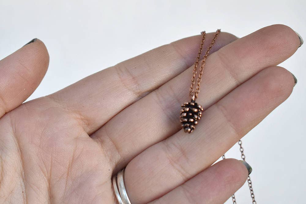 18" Copper Pine Cone Necklace